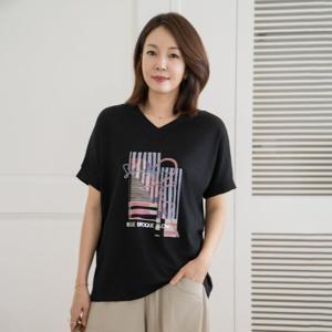 엄마옷 마담4060 블로브이넥티셔츠 여름티셔츠 -ZTE2505036-