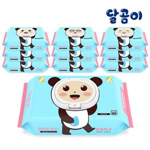 달곰이 저자극 아기물티슈 데일리 10팩 (80매/캡형)