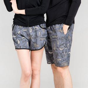 이라인 커플 비치바지 딥써핑(F~XL)남녀 수영 반바지