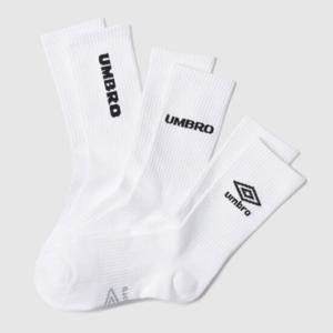 엄브로양말 LQC UP123CSC12-WHT 변형로고 3PACK 크루 삭스 / WHT