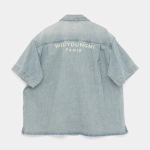 우영미 25SS 백로고 파리스 프린팅 반팔 남성 셔츠 W251SH28984L