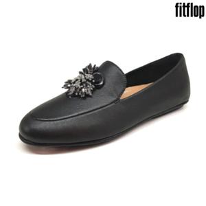 핏플랍 Dynamicush 레나 언더더씨 로퍼 블랙 레더 여성 신발 BE6-001