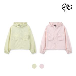 [레노마키즈]초등여아 가슴포켓후드크롭점퍼 주니어 바람막이점퍼 여름점퍼(2421J052)