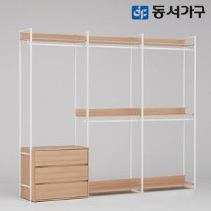 [최저가도전] 동서가구 몬티아 철제 시스템 셀프 드레스룸/2400 4단 서랍행거 DF643461