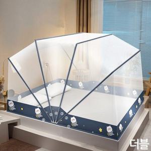 캠핑 6단접이식 침대 모기장 스타베어 더블135x190mm