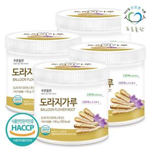 [푸른들판] 국내산 도라지 분말 가루 100% 100gx4통 백도라지 파우더 길경 차