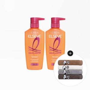 로레알파리 드림랭스 샴푸400ml  2개+스누피 타올 1장(랜덤)