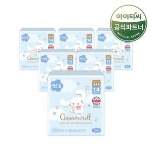 마리솜 생리대 시나모롤 중형 14P 6세트