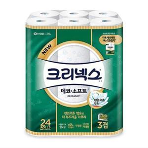 크리넥스 휴지 데코 소프트 3겹 24롤 화장지 (WBBBF35)