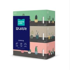 모나리자 미용티슈 250매 3개입 1팩 각티슈 화장지 갑티슈 휴지_JS
