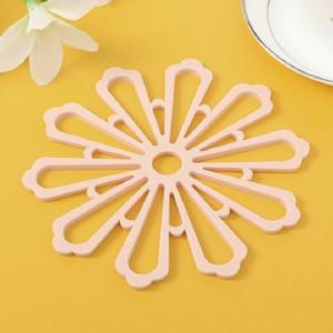DMT 꽃무늬 냄비받침 실리콘 코스터 핑크 1P