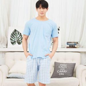 [알콩단잠]남자잠옷 체크 순면 빅사이즈 남성파자마 홈웨어 실내복 상하세트