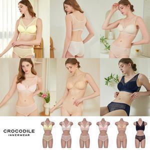 [최저가찬스-앱10%할인 ][크로커다일](87차) 에어리핏 풀레이스 감탄브라팬티 6세트(총12종)