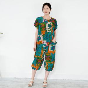 여성 엄마옷 국산 인견 반팔 상하세트 ST205199 중년여성의류/50대/60대/마담/빅사이즈/할머니옷