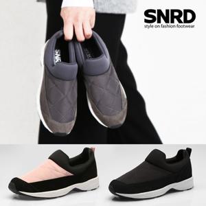 [SNRD] 천연소가죽 키높이 패딩슬립온 SN162