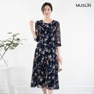 여성 엄마옷 시스루 장미 미디 원피스 OP202203 중년여성의류/50대/60대/마담/빅사이즈/할머니옷