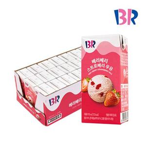 [배스킨라빈스] 멸균우유 베리베리 스트로베리 190ml, 24개(1박스)