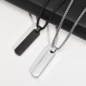 [느낌상점]커스텀 써지컬 스틸 스틱 각인 목걸이 애인 선물 악세사리 팬던트 행운 남자친구 여자친구