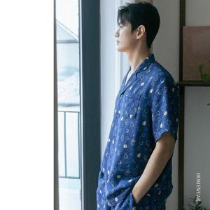 [이너쿠키]남성잠옷반팔 여름에입기좋은잠옷 인견 냉감 카라 주머니 있는 파자마 선물