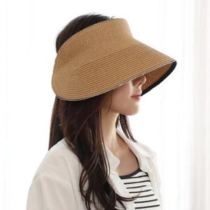 [루즈루나] 미코아 여름 챙넓은 지사 라탄 밀짚 돌돌이 밴딩 썬캡 모자