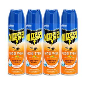 (4개)에프킬라 큐 에어로솔 내츄럴 후레쉬 상큼한 오렌지향 파리모기 살충제 500ml