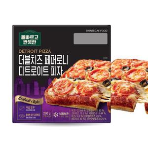올바르고반듯한 더블치즈 페퍼로니 디트로이트 피자(290G) x 3팩