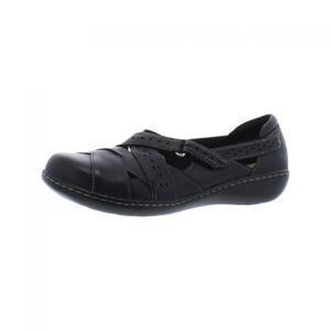 Clarks 애슐랜드 스핀 Q 여성용 가죽 편안한 인솔 플랫 슈즈