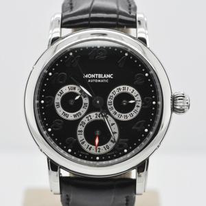 몽블랑 마이스터스튁 7018 듀얼타임 중고명품 손목시계 36mm 남성 악어가죽시계