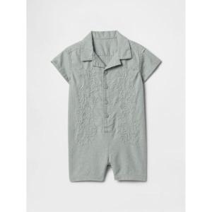 키즈 갭 GAP 베이비 린넨 코튼 카바나 쇼티 원피스 그린 10676382
