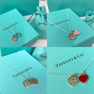티파니앤코 미니 더블 하트 태그 16/18inch 팬던트 목걸이 TIFFANY MINI DOUBLE HEART TAG PENDANT