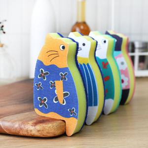 리넥 앉아있는 고양이 네꼬짱 수세미 4Type 4개세트