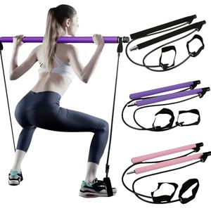 다기능 필라테스 바 조합 피트니스 바 요가 가슴 확장 장력 로프 백 트레이너 탄성 로프 스트레칭 벨트