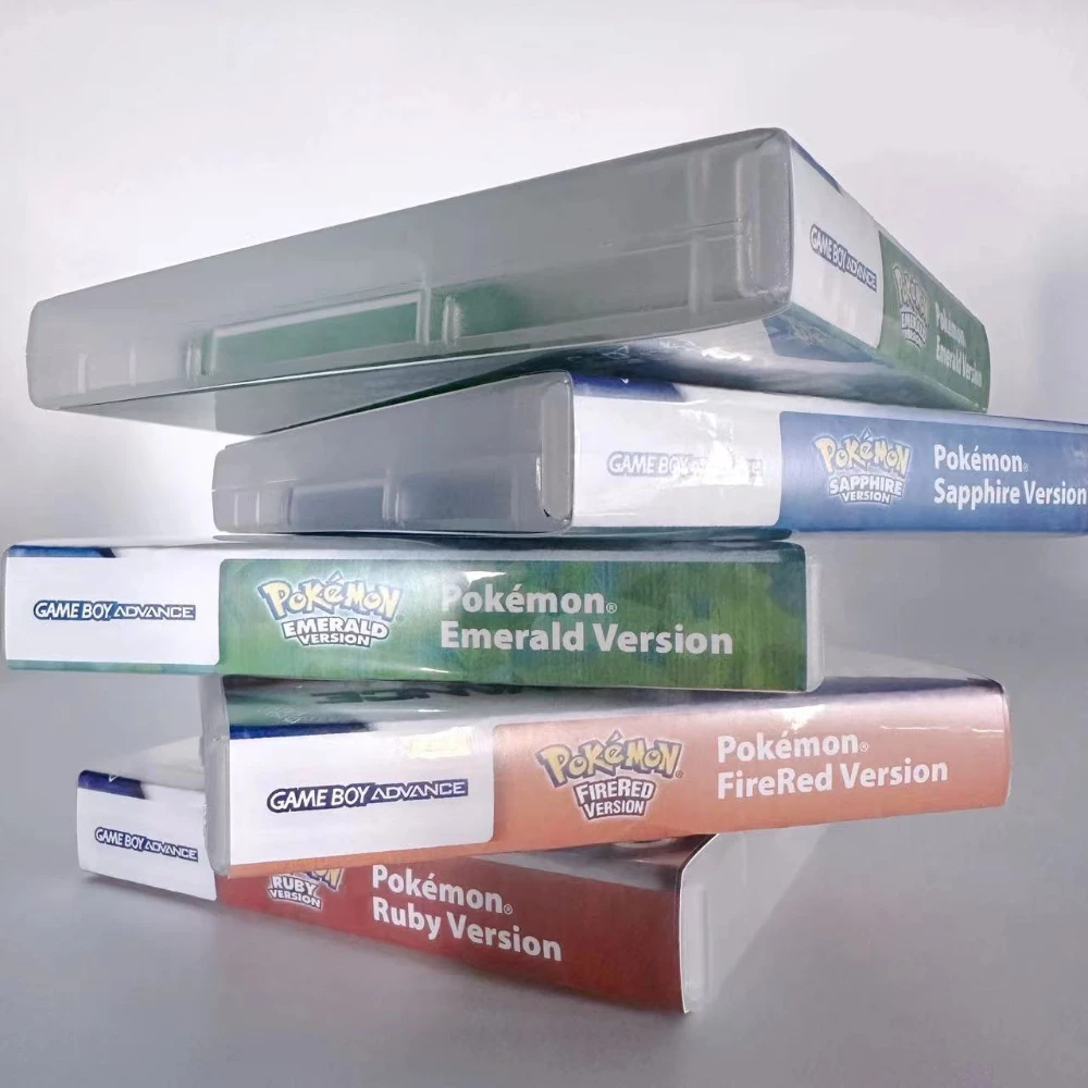 2024 포켓몬 시리즈 에메랄드 파이어레드 리프그린 루비 사파이어 5 버전 GBA 게임(32비트 비디오 게임 카트리지용 박스 포함) 설명서 없음
