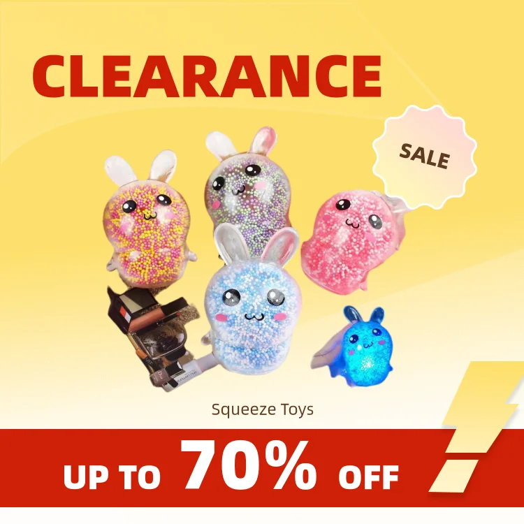 Clearance_1/6pcs Squishy Bunny 스트레스 볼 라이트 스트레스 릴리프 장난감 소녀 어린이 Fidget Toys 부활절 바스케를위한 다채로운 토끼