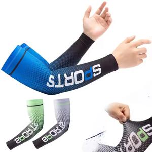 새로운 얼음 실크 슬리브 UV 선 스크린 여름 냉각 안티 슬립 Armsleeves 남성과 여성을위한 야외 스포츠 사이클링 슬리브