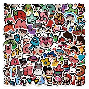 90Pcs 귀여운 혼합 애니메이션 Oldschool 스티커 아이 장난감 스케이트 보드 노트북 자전거 자동차 전화 편지지 만화 스티커 어린이 선물