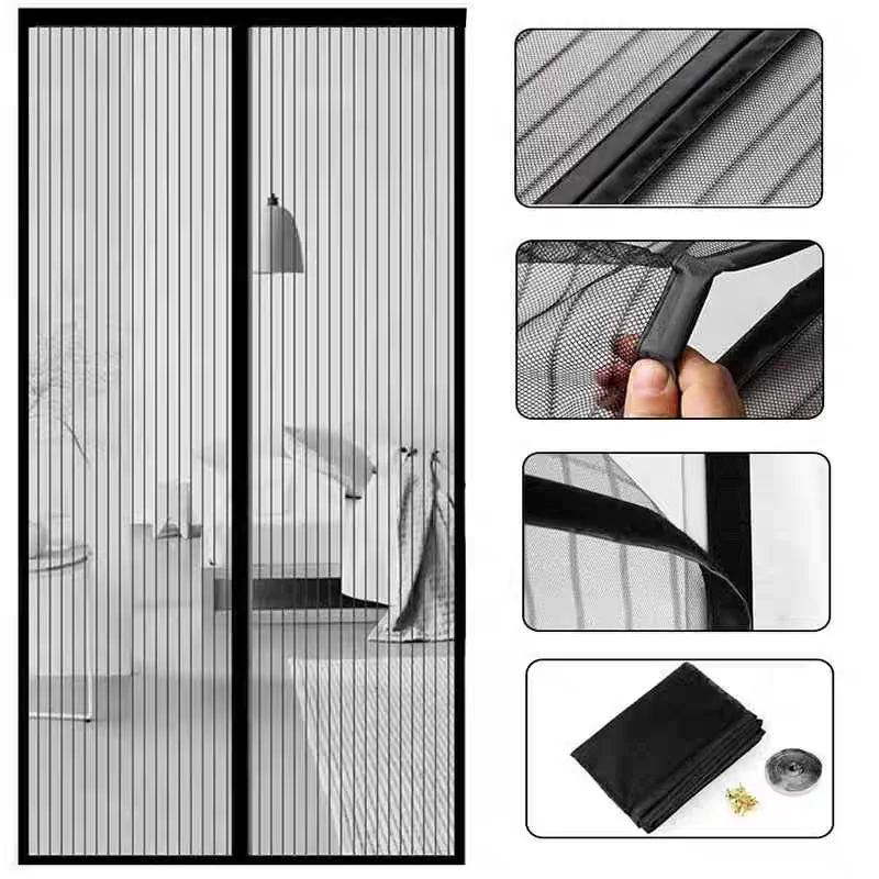1PCSAnti-Mosquito Net 여름 자동 폐쇄 자기 모기장 보이지 않는 도어 메쉬 안티 버그 플라이 파티션 커튼