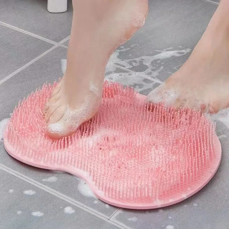 실리콘 등 마사지 브러쉬 욕실 미끄럼 방지 세안 발 패드 마사지 샤워 매트 흡착판 목욕 마사지 발 각질 제거 브러쉬 패드