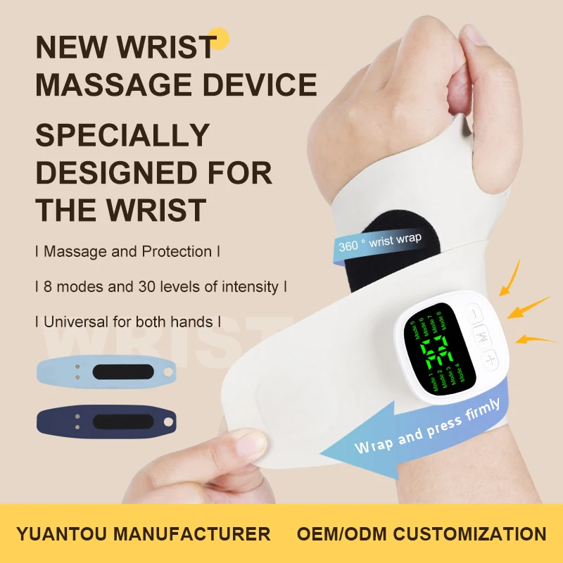 전기 무선 손목 마사지기 USB 충전식 진동은 손목 터널 피로 완화를 위한 Tenosynovitis 마사지를 완화합니다.