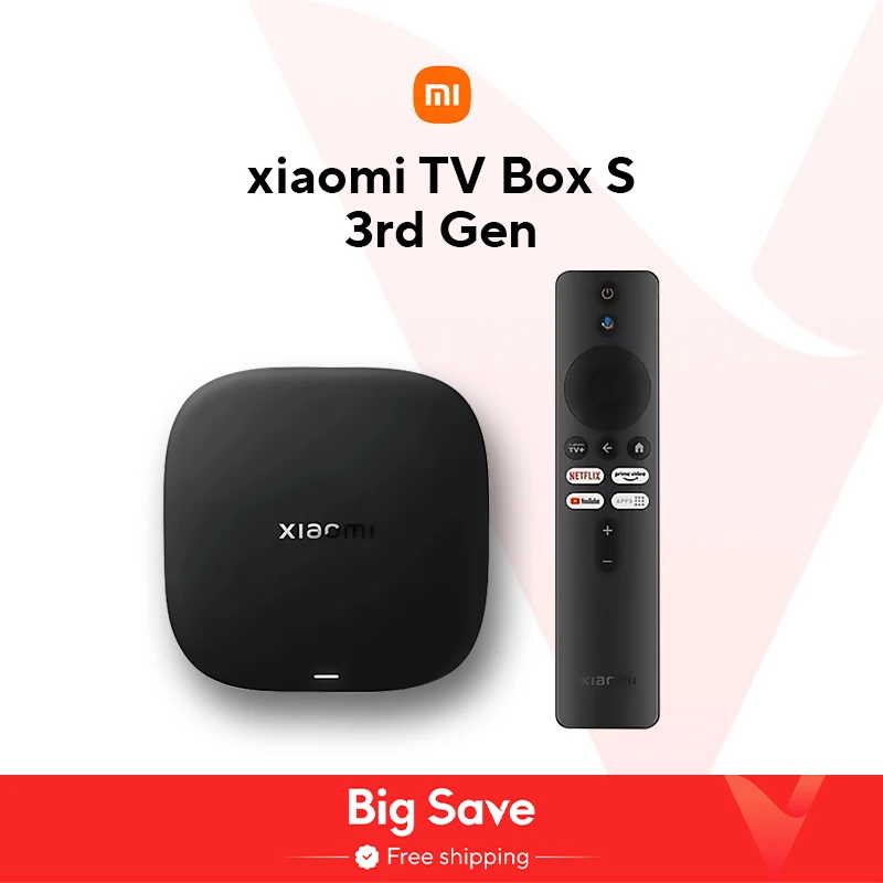 글로벌 버전 Xiaomi TV Box S 3세대 4K Ultra HD Bluetooth 5.2 Wifi6 32GB ROM Google TV Google Assistant 스마트 미디어 플레이어