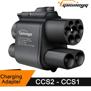 GUWIEYG CCS2-CCS1 어댑터 350A 350kW (CCS2에서 CCS1 DC+AC 전기차량 충전기 DC 1000V 고속 EV 충전 어댑터)