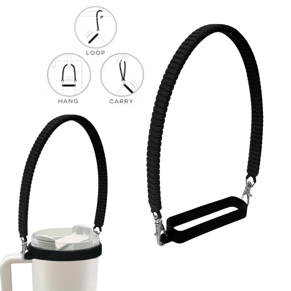 물병 손잡이 물병 슬링 캐리어 홀더 스트랩 컵 액세서리 용 대부분의 8-40oz 병용 부드러운 내구성 실리콘