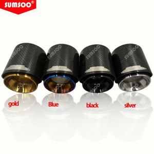 정품 SUMSOO 1PCS 블랙 크롬 및 탄소 섬유 머플러 팁 미니 쿠퍼 배기 팁 R55 R56 R57 R58 R59 R60 R61