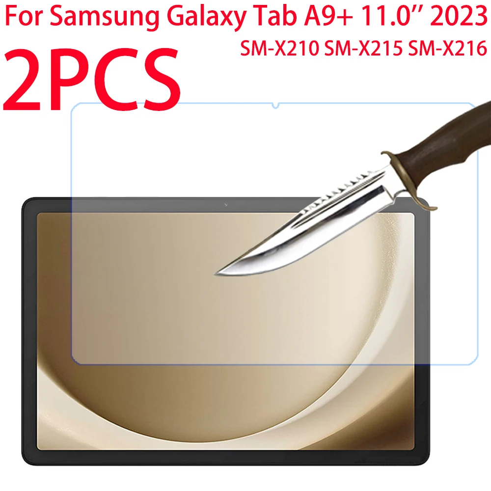 삼성 갤럭시 탭 А9 + 플러스 11 인치 2023 강화 유리 화면 보호기 A9 + SM-X210 X215 X216 보호 필름 용 2 팩