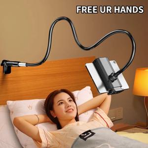 게으른 침대 옆 데스크탑 라이브 접이식 70cm 휴대 전화 태블릿 클립 스탠드 iPad 용 머리 받침 홀더 Samsung Tabs Xiaomi ASUS