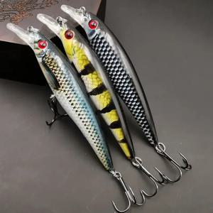 1pc/3pcs 13g 낚시 미끼 다채로운 인쇄 싱킹 미노우 인공 미끼 멋진 낚시 태클