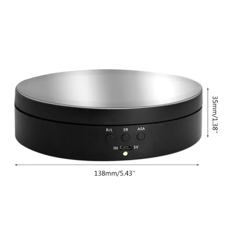 3 단 전동 회전 미러 디스플레이 스탠드, 360 도 턴테이블, 보석 거치대, USB 전원 공급 장치, 회전 촬영