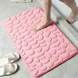 1pc 메모리 폼 양각 벨벳 카펫 욕실 거실 미끄럼 방지 매트 조약돌 바닥 매트 홈 가구
