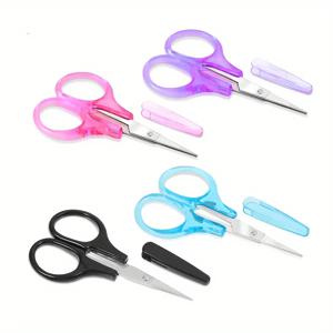 보호 커버가있는 4pcs 미니 자수 가위 스레드 및 직물 절단의 스테인레스 재봉 가위 재봉 용품