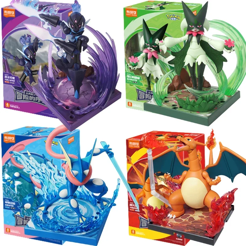 BLOKEES 오리지널 포켓몬 Ceruledge Charizard Greninja Meowscarada 빌딩 블록 포켓몬 특수 효과 액션 피규어 장난감 선물